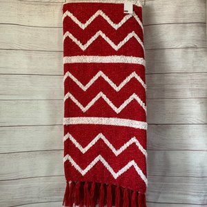 Rachel Ashwell The Farmhouse Decorative Throw Blanket 50x60" Chevron Fringe